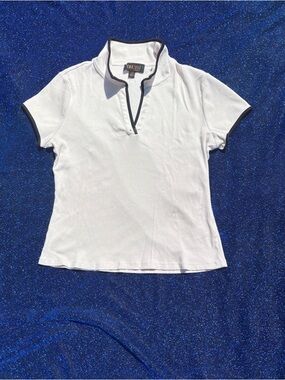 Truth White Short-Sleeve Polo with Black Trim Accents